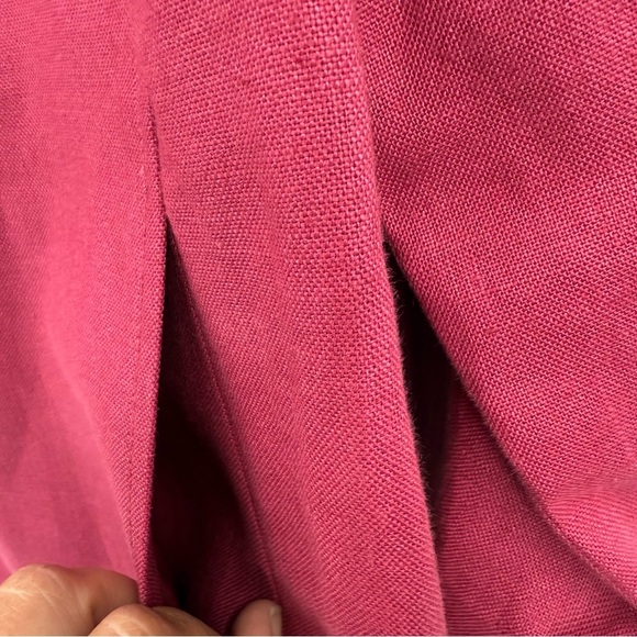 Talbots Jacket Womens Size XL Pure Irish Linen Blazer Open Front Pockets berry - Picture 6 of 9